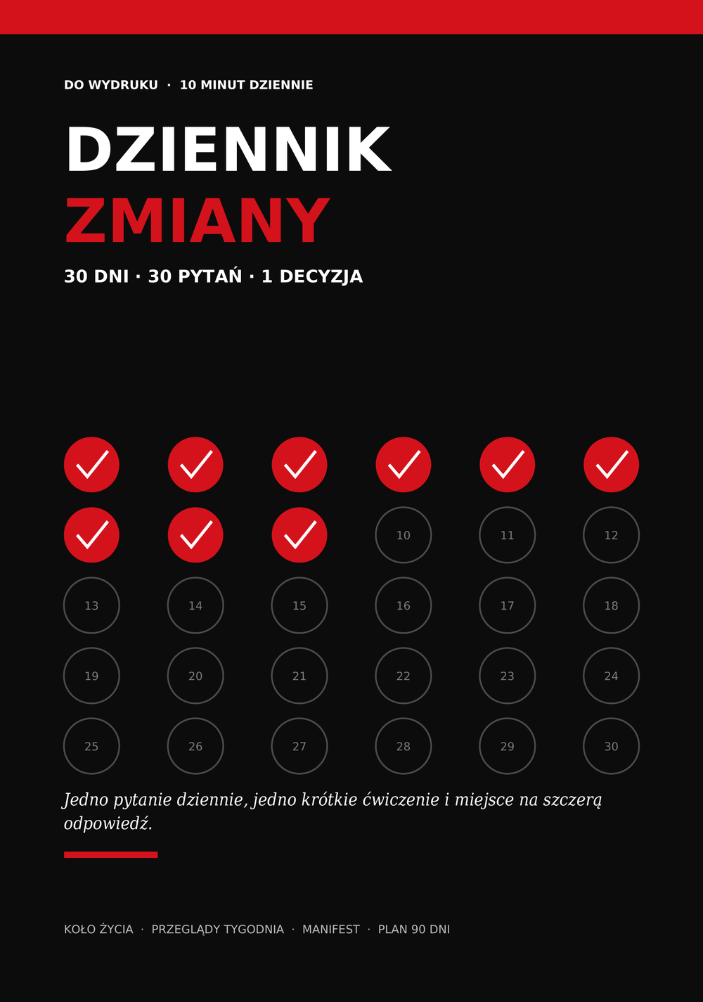 Dziennik zmiany: 30 dni, 30 pytań, 1 decyzja