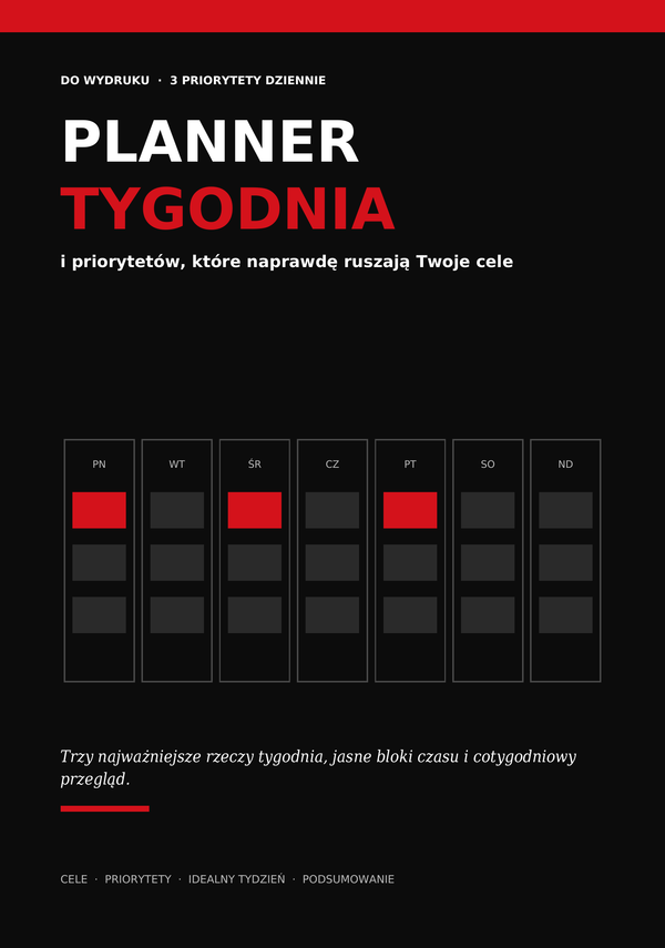 Planner tygodnia: 3 priorytety, które naprawdę ruszają Twoje cele