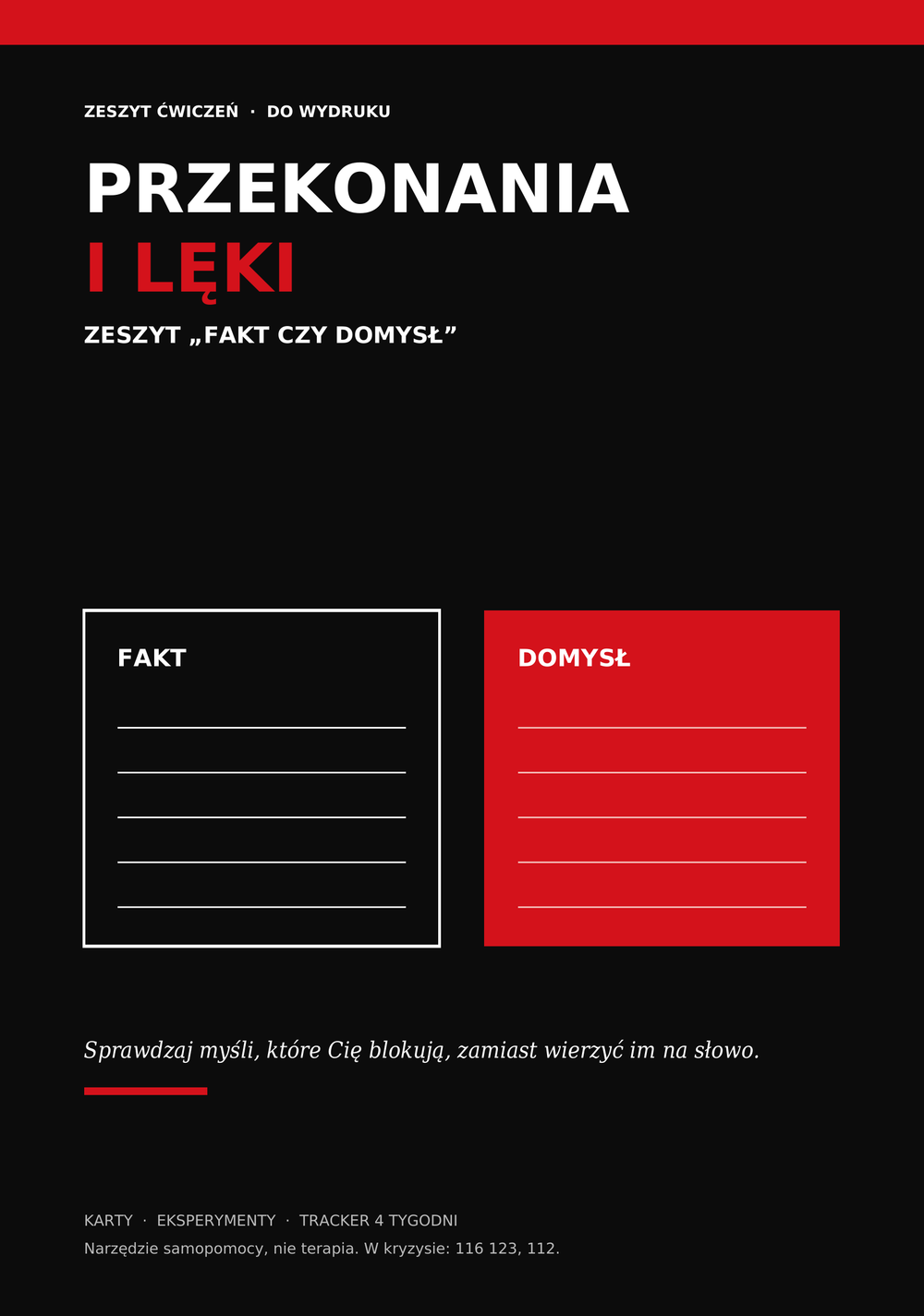 Przekonania i lęki: zeszyt „fakt czy domysł”, który rozbraja myśli, co Cię blokują